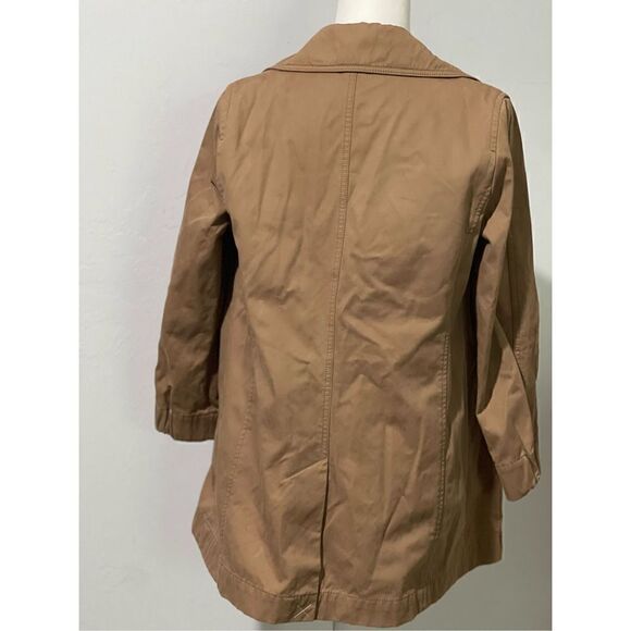 J.Crew factory Bonded Trench coat Tan nautical buttons 8p - Picture 4 of 7